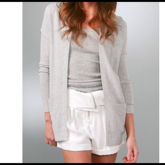 Theory Women’s Heathered Nickel Giana B Cardigan in Size Large - Picture 5 of 6